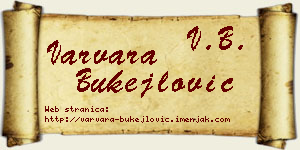 Varvara Bukejlović vizit kartica